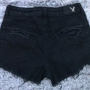BOUGHT ON DEPOP❌Black Distressed AE Shorts